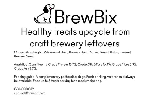 100g BrewBix Peanut Butter Dog Biscuit Box incl sample bag